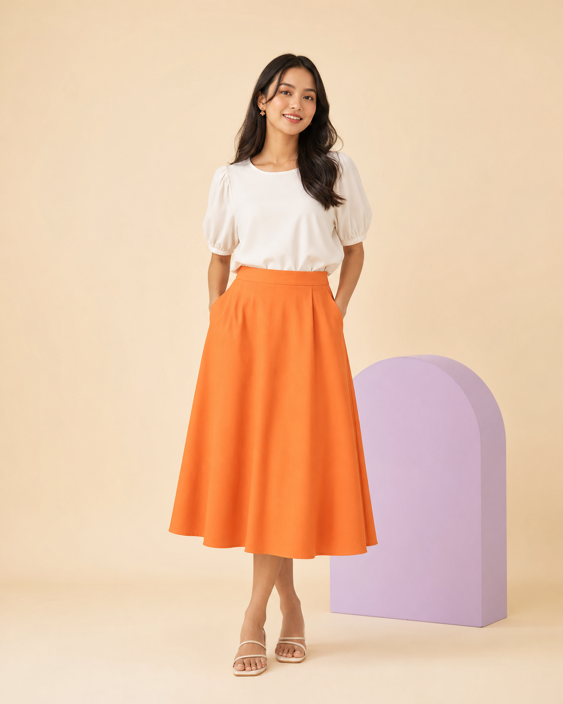 Tangerine Midi Skirt